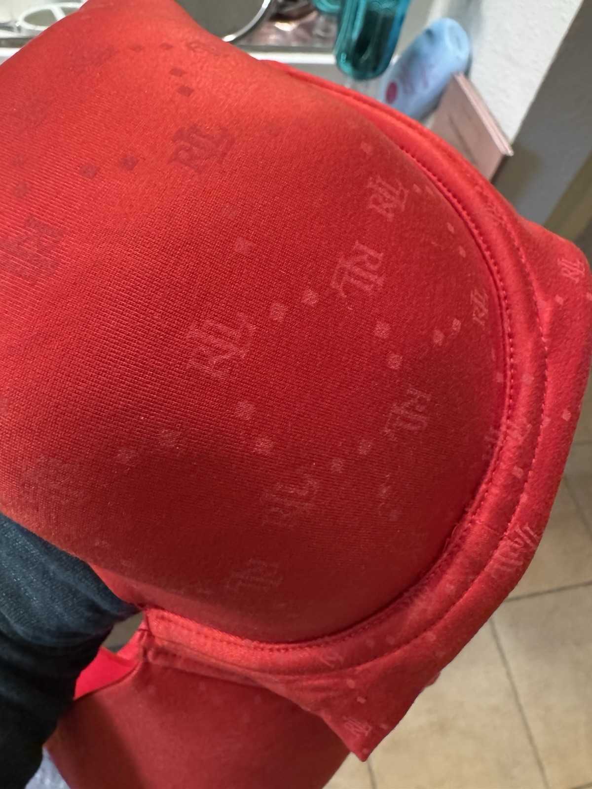 Lauren Ralph Lauren 34DDD RUBY RED Full Coverage T-Shirt Bra logo Print NEW thumbnail 6