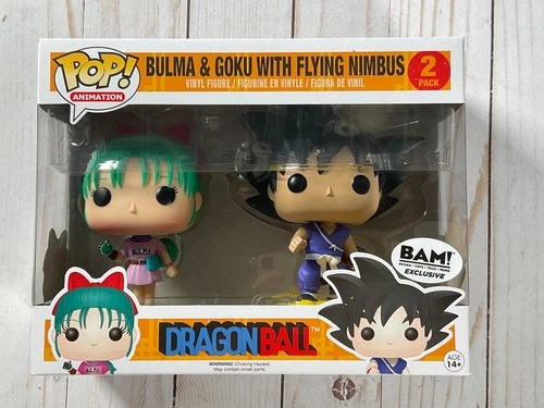 Funko Pop! Dragon Ball DBZ Bulma Goku 2 Pack BAM Exclusive +POPSHIELD ARMOR E1