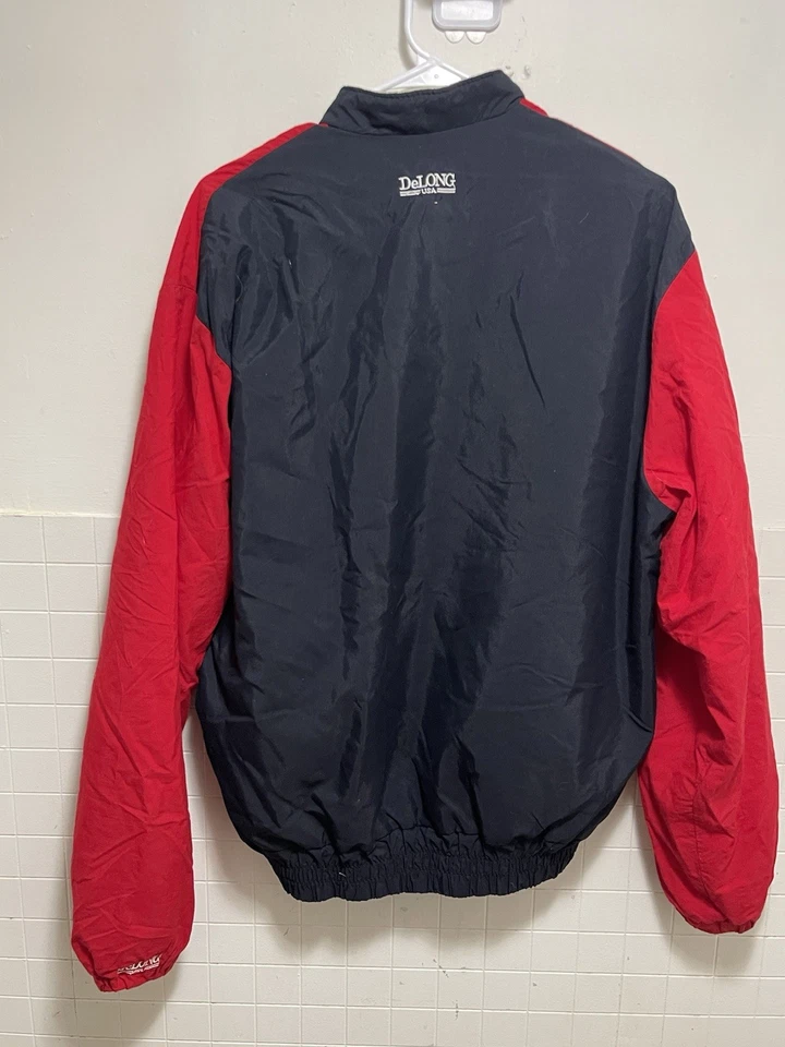 Vtg 90s DeLong Mario Andretti Racing Windbreaker Jacket Sz L Zip - Image 4 of 4