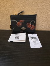 NWT COACH CDF83 Mini Skinny Id Case With Cherry Print Smooth Leather w/Glitter