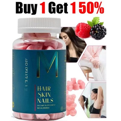New Hair Skin and Nails Gummies  Supports Healthy Hair - Vegan Biotin Vitamins