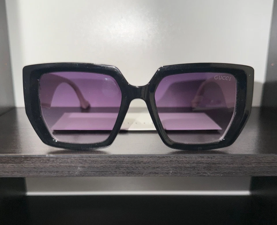Gafas de sol para mujer Gucci GG 0956S crema/púrpura de gran tamaño geométricas se envían hoy Foto 3 de 4