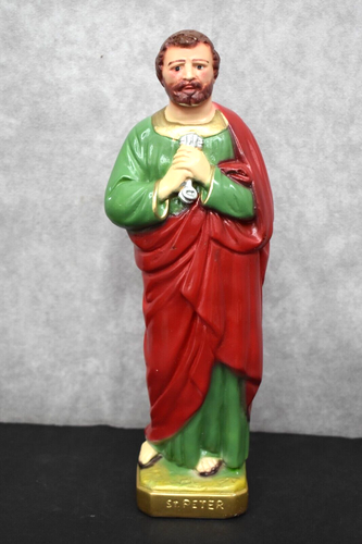 Antigua estatua de yeso de San Pedro, hecha por C.S.C Co, 12" ht. (CA197) chalice co - Imagen 7 de 8