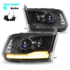 Fit 2013-2018 Dodge Ram 1500 2500 3500 Projector Headlights Black Led Drl Signal