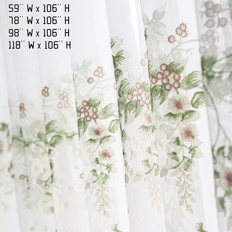 Embroidered online sheer curtains