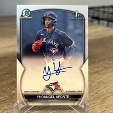 Yhoangel Aponte Auto 2023 1st Bowman Chrome #CPA-YA Toronto Blue Jays MLB