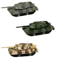 RI Novelty - Pull Back Die-Cast Metal Vehicles - SET OF 3 TANKS (10SFOR)(4.5 in)