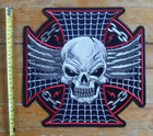 Patch LARGE Death Skull & Cross Embroidered BIKER MOTORCYCLE Back Patch — photo 3
