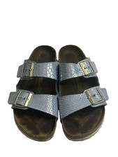 Birkenstock Arizona sandal  Light blue Iridescent Snake print Ladies size 10.