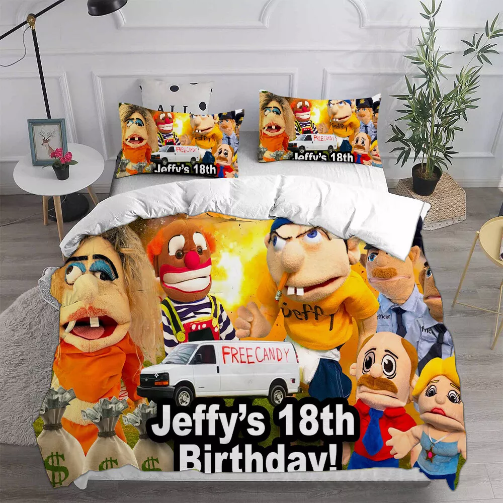 Cosplay Jeffy 3D Duvet Cover Bedding Set Pillowcase Quilt Single Double Size New