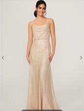 NWT Morilee Gold Caviar Mesh Dress size 10