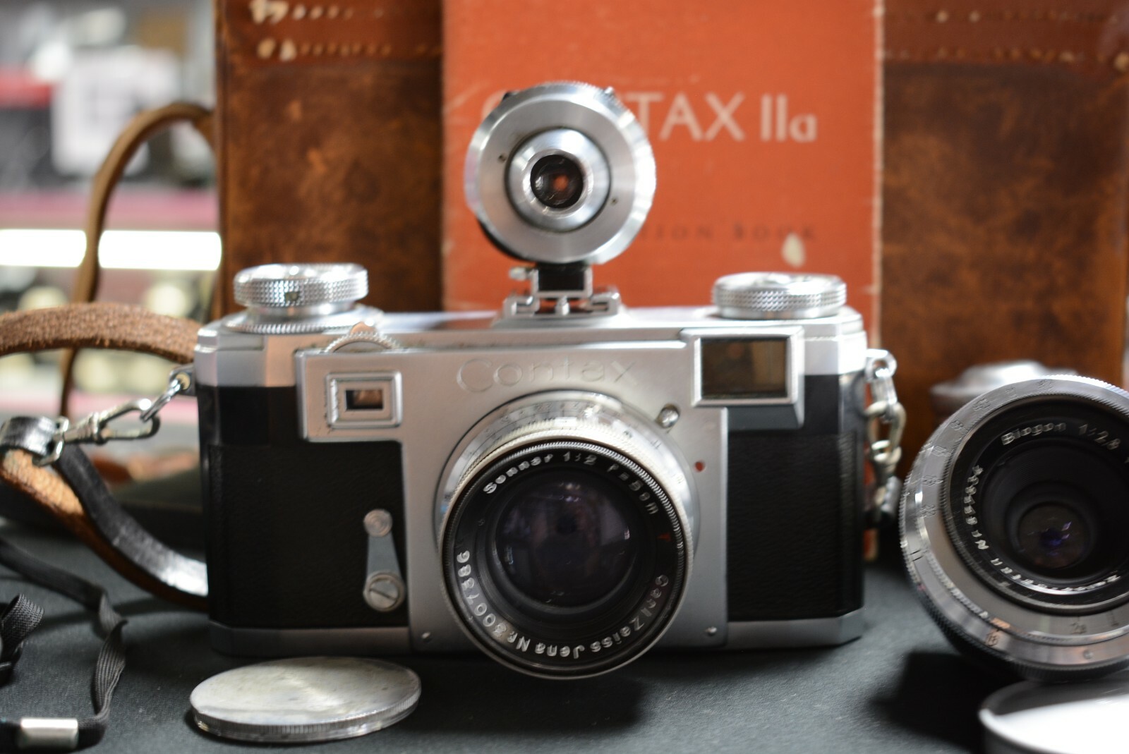 Contax IIa Jena 5cm f2, Zeiss Opton 35mm 2.8, E Leitz viewfinder Sonnar ...