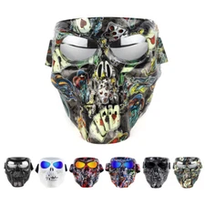 Motorcycle Goggles Skull Mask Windproof Face Cover Shield Eye Protection Glasses