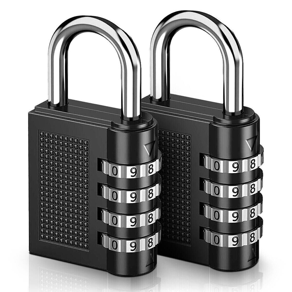 2X 4 Digit Combination Lock Padlock Weatherproof Heavy Duty Locker Gym  Travel