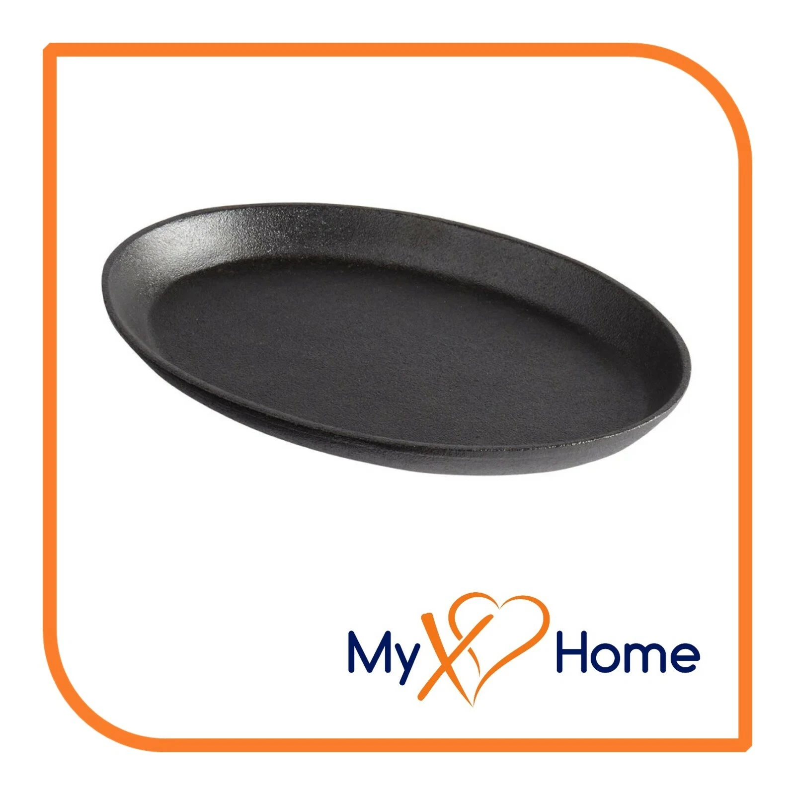 9 1/4" x 7" Oval Pre-Seasoned Cast Iron Fajita Skillet (1 Skillet) by MyXOHome