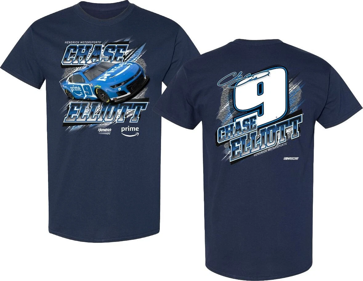 T-shirt Homme NASCAR Bleu Moyen Imprimé Graphique - Taille M - Occasion