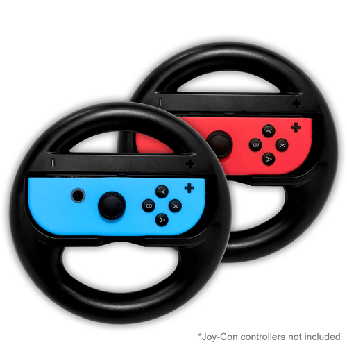 Mario Kart Steering Wheel for Nintendo Switch Joy-Con Black 2 Pack Racing Wheel