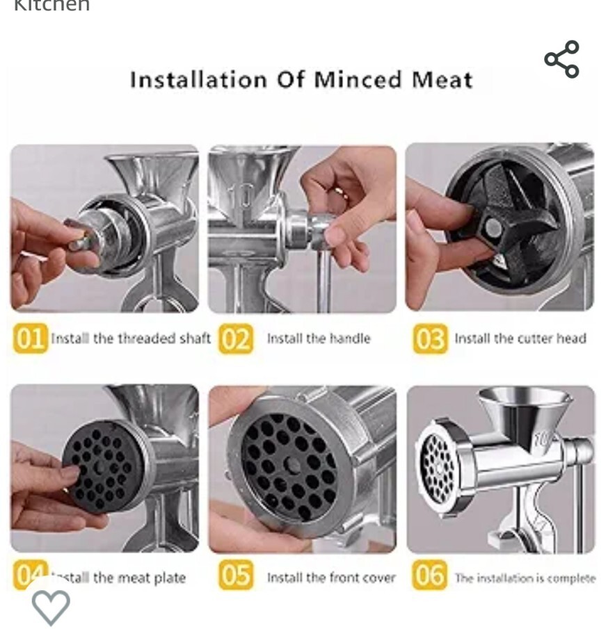 Manual Meat Grinder, Aluminum Alloy Meat Mincers Meat Grinders for Home