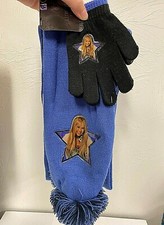 Hannah Montana 2 PC Scarf  Glove Set Blue Scarf w/ Black Gloves