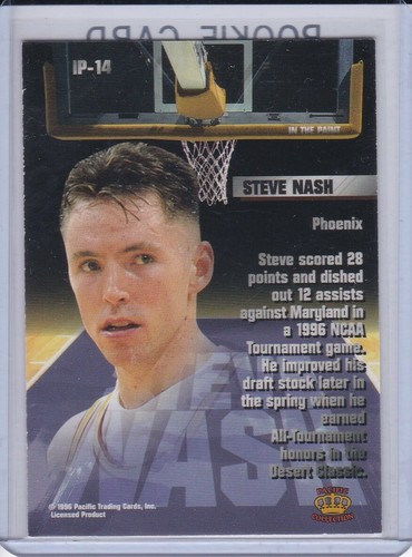 STEVE NASH ROOKIE CARD Phoenix Suns 1996/97 Pacific Crown Collection RARE $$ RC! - Picture 2 of 2