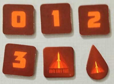 Farlight Game Replacement Part - Red Bidding Tiles & Score Marker