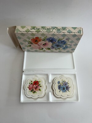 Vintage AVON Country Garden 2 special occasion scented hostess soaps 3oz each