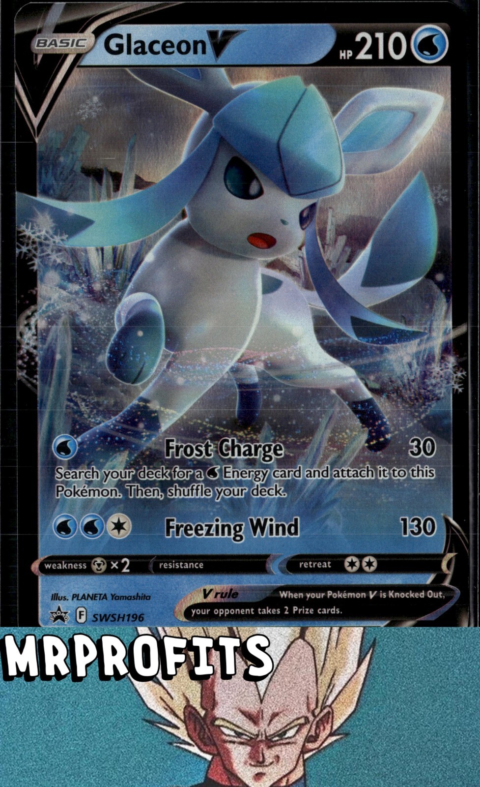 Pokemon TCG Black Star Promo SWSH196 - Glaceon V - Ultra Rare - NM - Holo