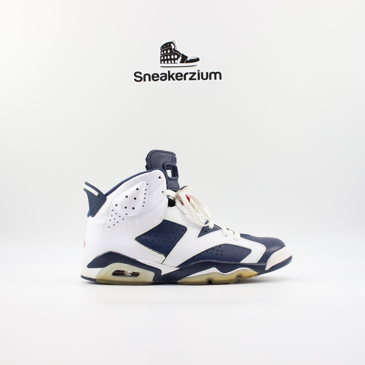 Nike Air Jordan 6 Olympic White Midnight Navy 384664-130 Men's