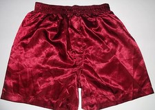 MEN'S SATIN MAROON BOXER SHORT SIZE SMALL