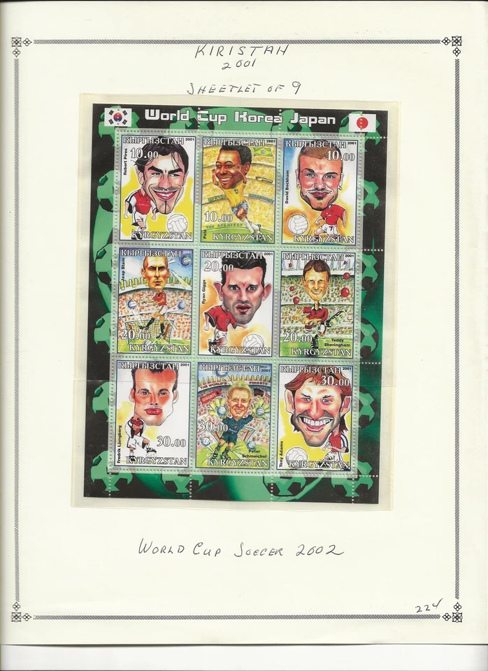 KIRGUISTÁN - NOTA DESPUÉS SC 185 NH 3 MINISHOJA de 2001 - COPA MUNDIAL DE FÚTBOL Foto 3 de 3