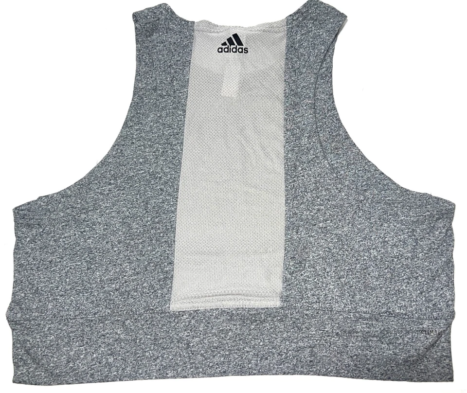 Adidas Climalite Heather Gray Sleeveless Cropped Crop Tank Top Breathable XL - Image 3 of 4