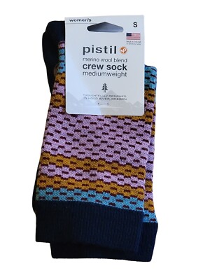 Pistil Women's Merino Wool Blend Crew Sock Medium Weight Size S