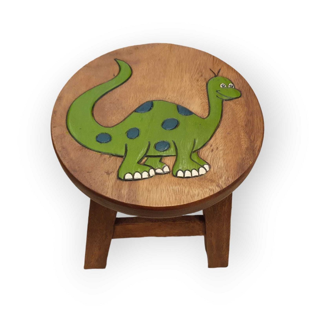 Massivholz Hocker Mit Tiermotiv - 30cm Hoch, Handbemalt Aus Indonesien