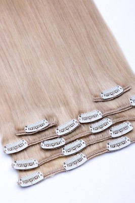 Clip In Extensions Set Remy Echthaar 45cm - 80cm Haarverlängerung 7 Tressen hair