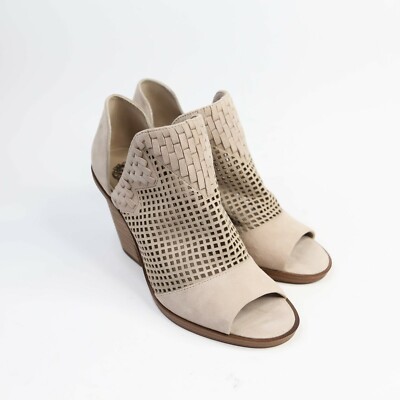 perforated peep toe booties