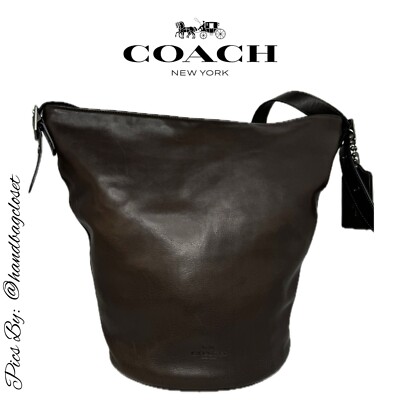 COACH Bleecker Leather Soft Port Duffle Feed Bucket 32282 Shoulder