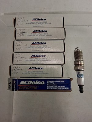 Genuine GM ACDelco RAPIDFIRE Platinum Spark Plugs #14 Set Of 6 