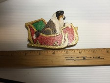 Handmade Wooden Handpainted COLLIE in Sleigh -Christmas Ornament/Magnet/Plaque