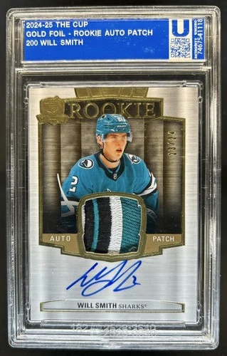 2024-25 Upper Deck The Cup Will Smith Gold Foil Patch Auto RC #/24 Sharks