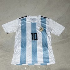 ARGENTINA LIONEL MESSI HOME SOCCER FUTBOL JERSEY 2018 MEN’S SZ SMALL *STAINED*