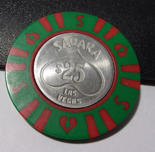 SAHARA HOTEL CASINO $25 hotel casino gaming poker chip Las Vegas NV