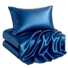 Satin Sheet Set Twin Size - 3 Pieces - Soft Like Silk - 1 Deep Pocket Fitted ...