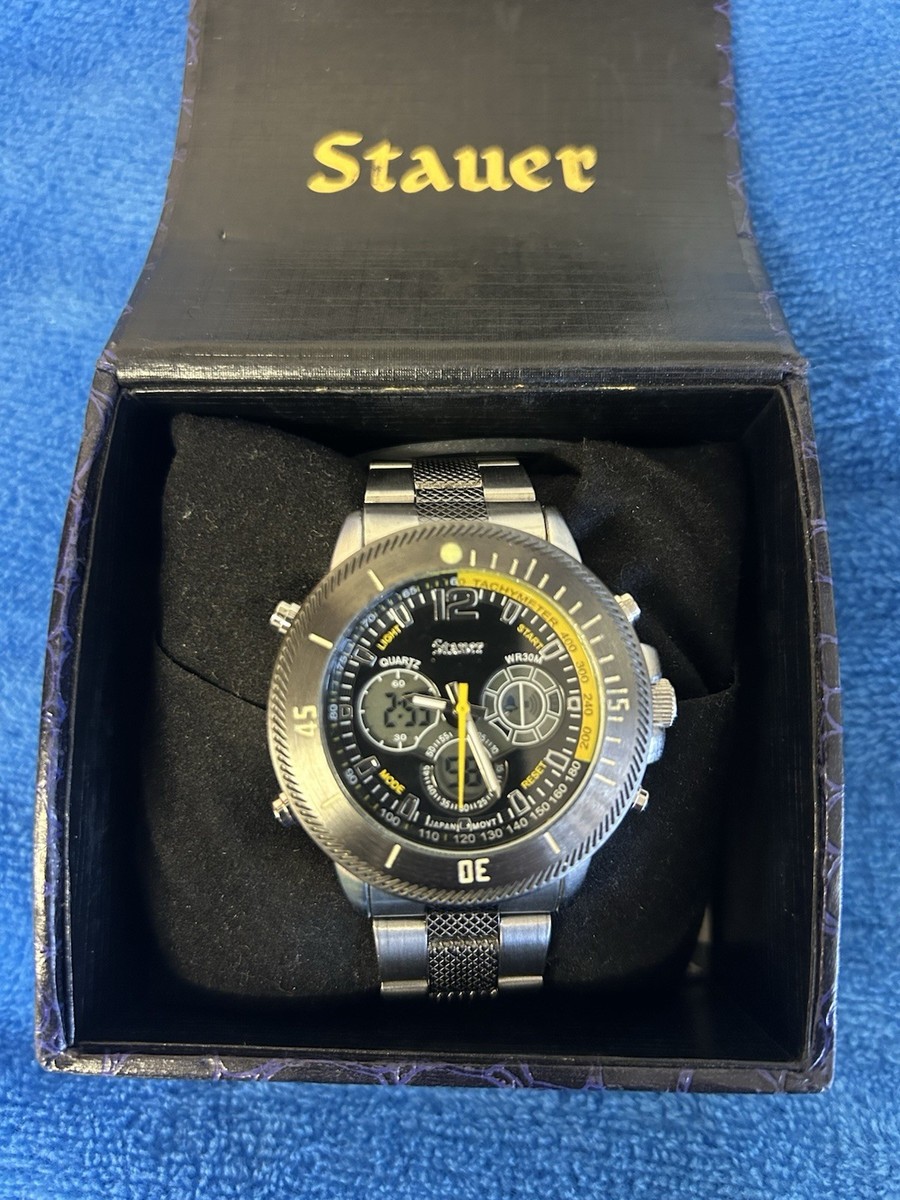 Stauer 20410 Mens Watch Hybrid Analog Digital Colossus 42mm for