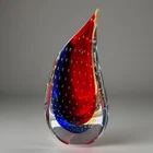 Signed Luigi Onesto Sommerso Bullicante Vase Murano Oggetti Tear Drop 7.5”