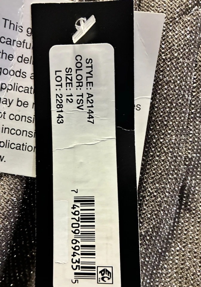 Betsy & Adam Metallic Cowl Neck Drape Back Gown NWT sz 12 Taupe/Silver - Image 4 of 4