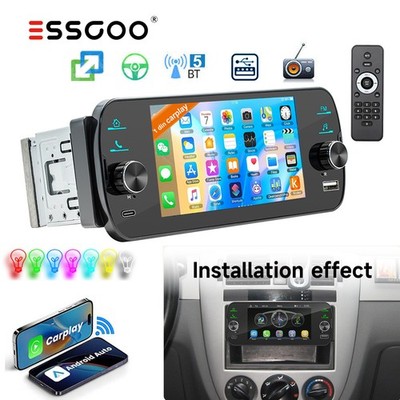 1 DIN 5'' Autoradio Apple Carplay Android Auto USB Bluetooth Touchscreen FM Radio