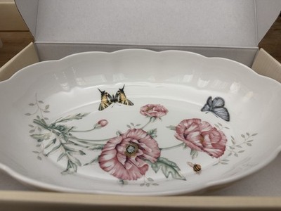 Lenox Butterfly Meadow Large Scalloped Oval Baker 13'' New With Box