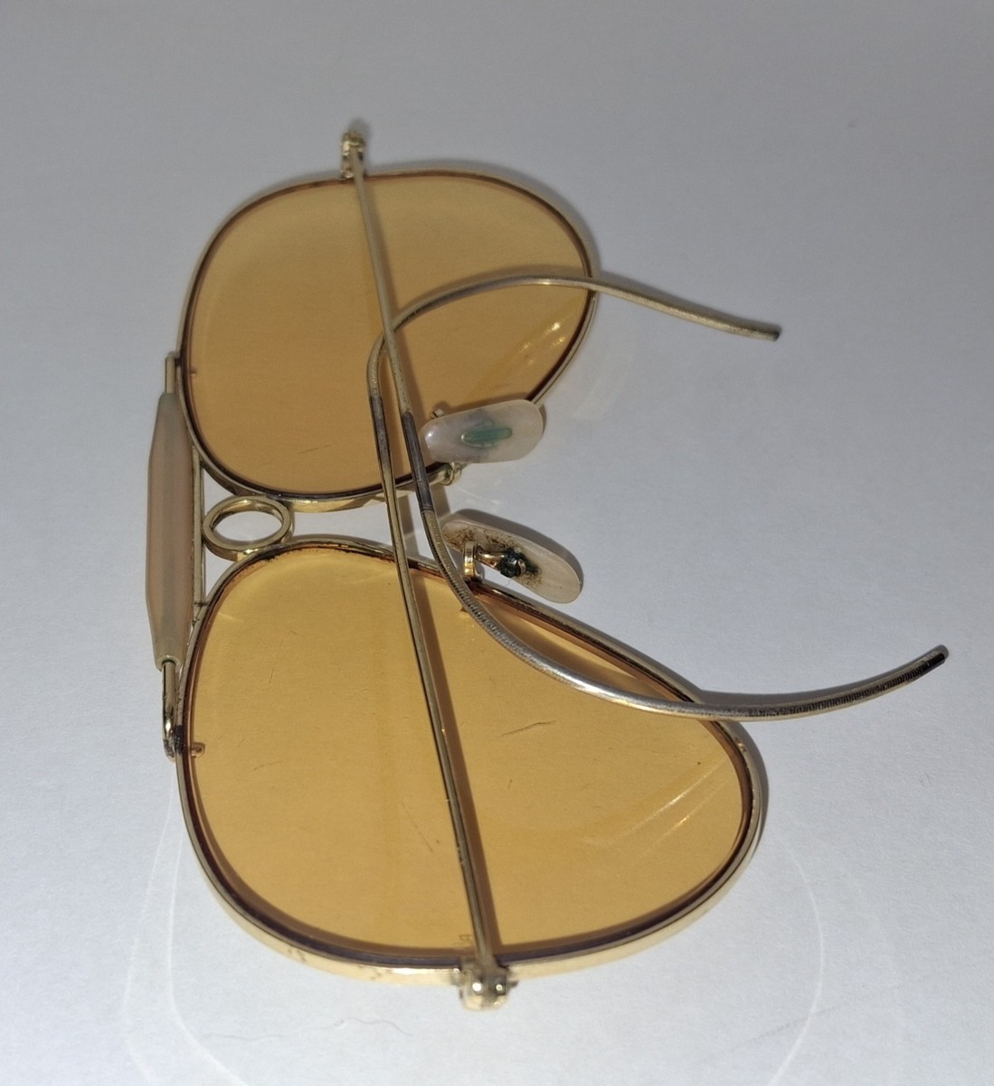 70s Ray-Ban Kalichrome Yellow Lenses Bullet Hole Shooter Aviator