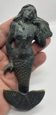 SPI CAST BRASS BRONZE METAL 6” MERMAID OCEAN WALL COAT TOWEL HOOK RACK HANGER