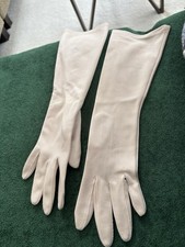 Vintage Antique Fownes Fine Nylon Blush Stretch Long Gloves NWOT. Size 6-7